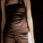 Mocha Linen Trouser - Zandra Stone