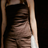 Mocha Linen Trouser - Zandra Stone
