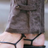 Mocha Linen Trouser - Zandra Stone