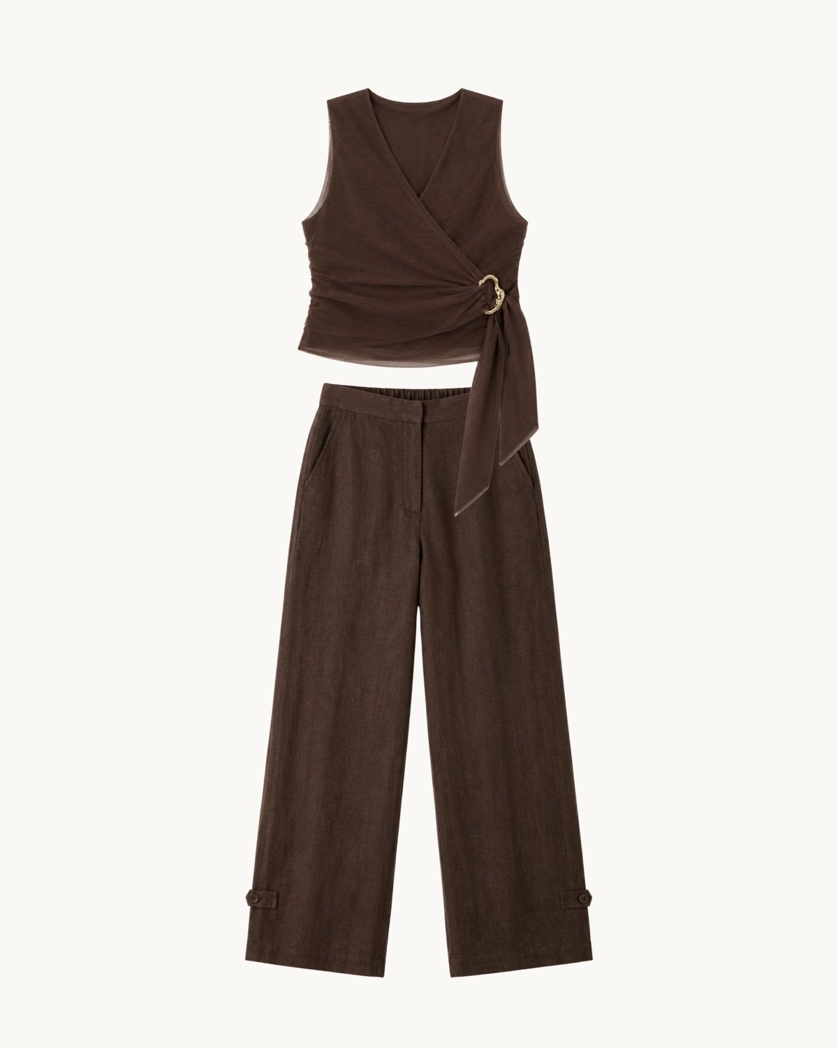 Mocha Linen Trouser - Zandra Stone