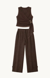 Mocha Linen Trouser - Zandra Stone