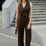 Mocha Linen Trouser - Zandra Stone