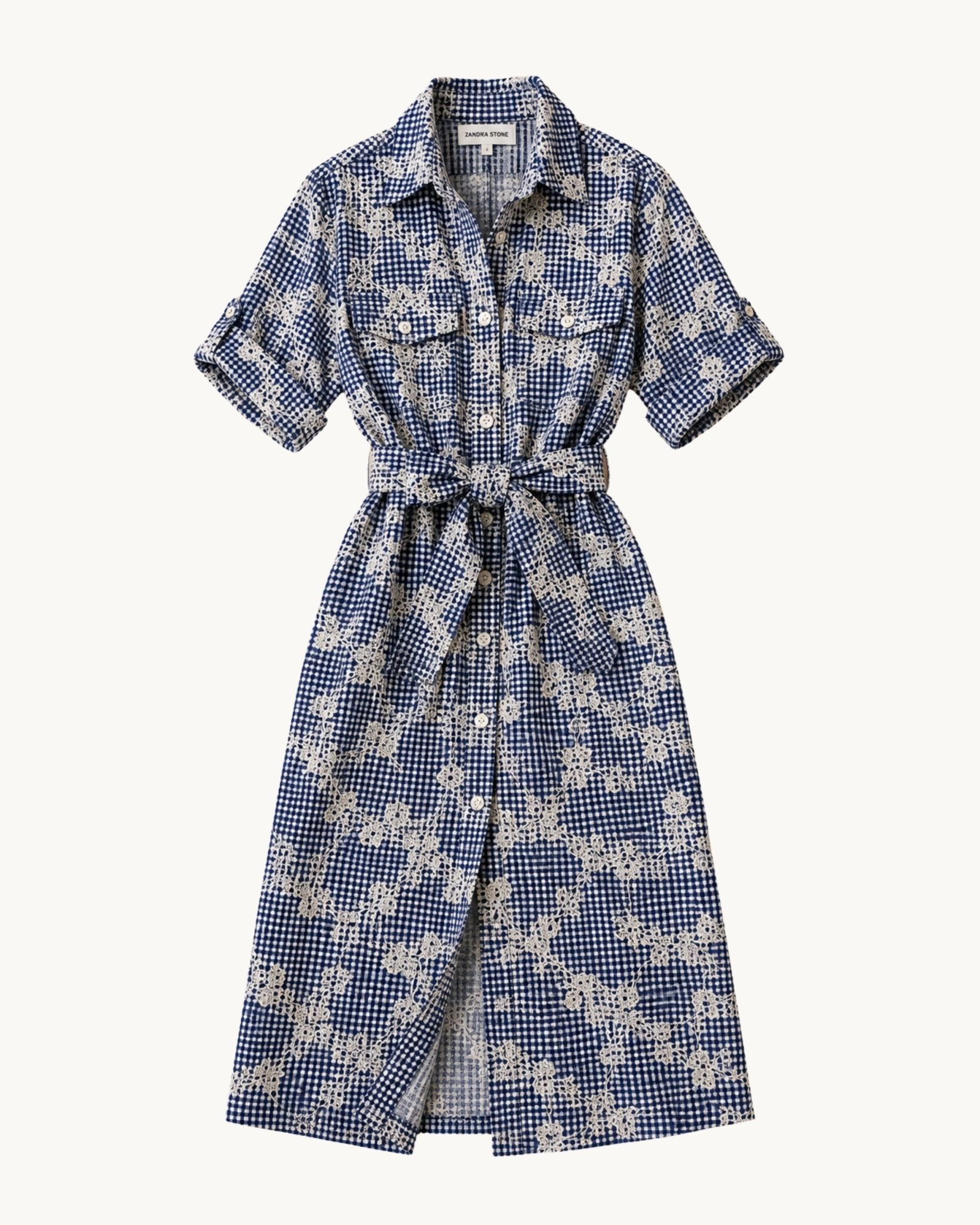 Monty Belted Dress - Black/White Gingham - Zandra Stone