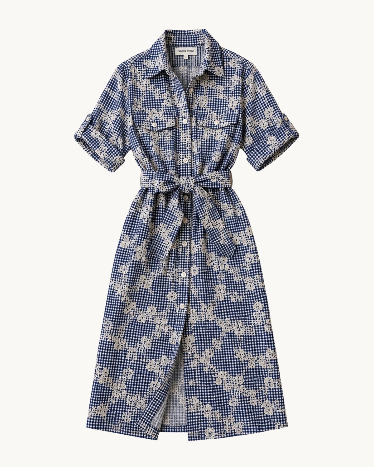Monty Belted Dress - Black/White Gingham - Zandra Stone
