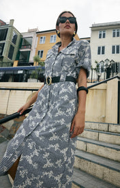 Monty Belted Dress - Black/White Gingham - Zandra Stone