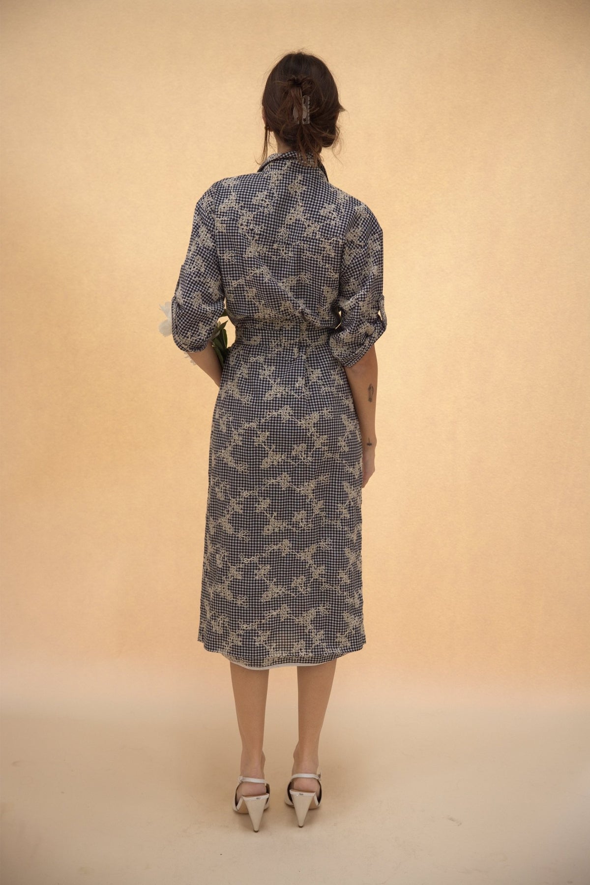 Monty Belted Dress - Black/White Gingham - Zandra Stone