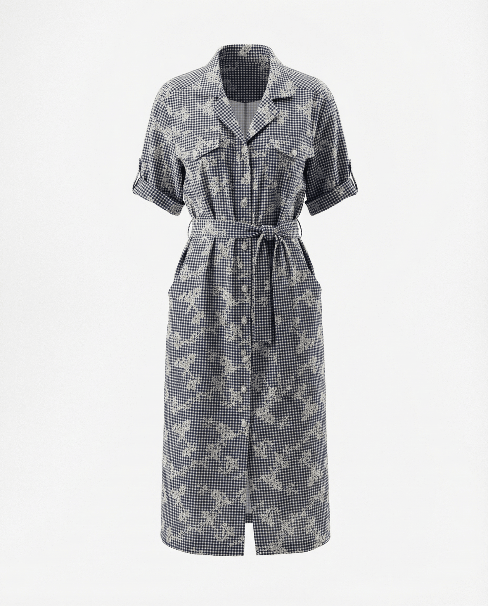 Monty Belted Dress - Black/White Gingham - Zandra Stone
