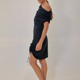 Otto Ruching Dress in Midnight Navy - Zandra Stone