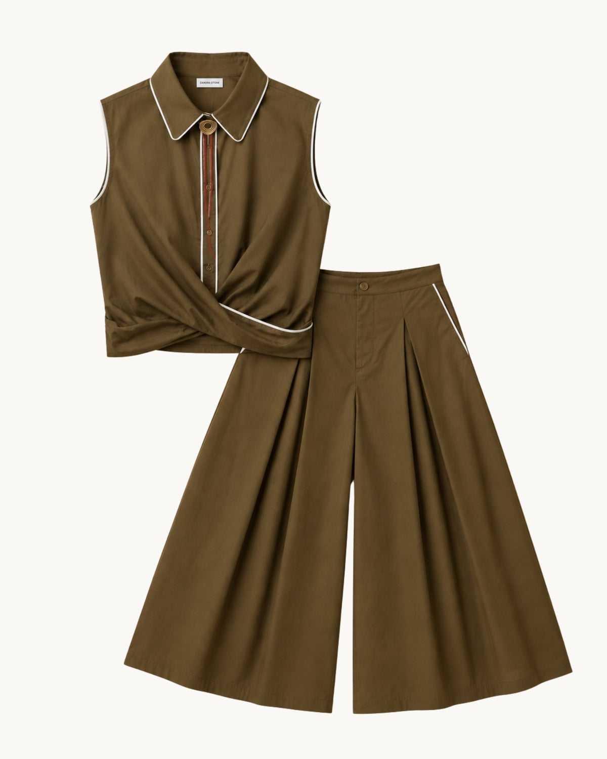 Palazzo Pant - Olive - Zandra Stone
