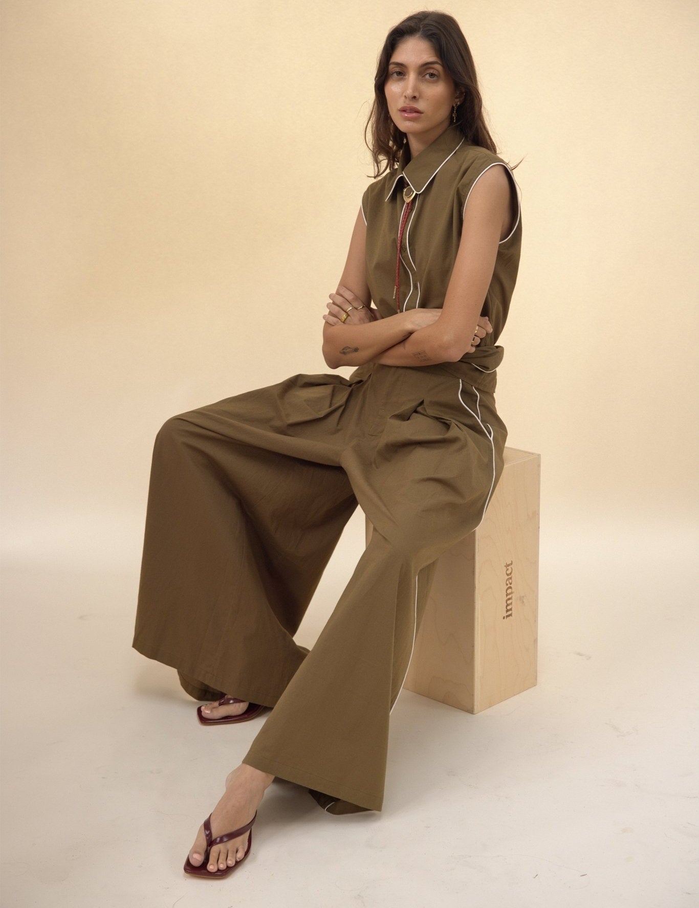 Palazzo Pant - Olive - Zandra Stone