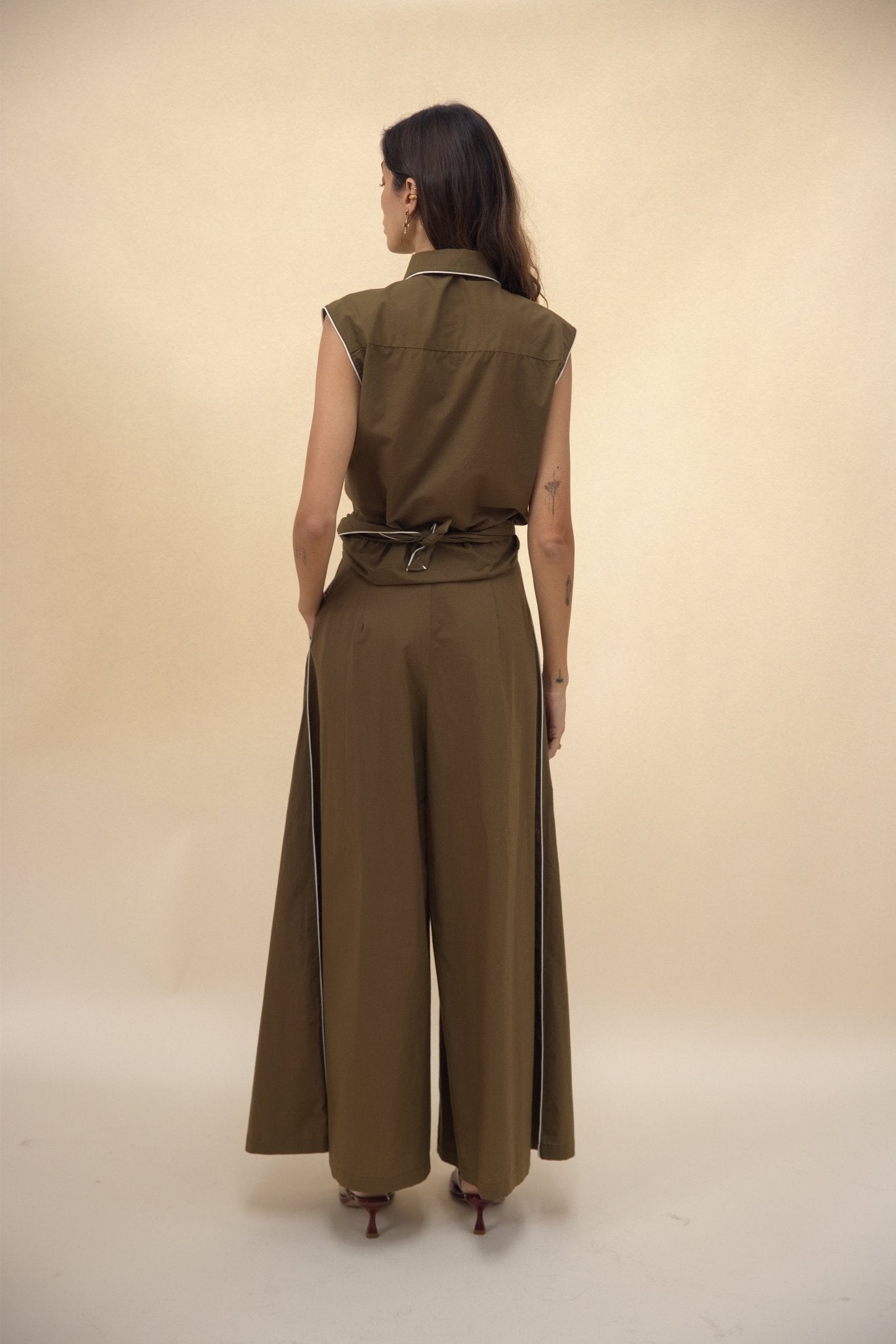 Palazzo Pant - Olive - Zandra Stone