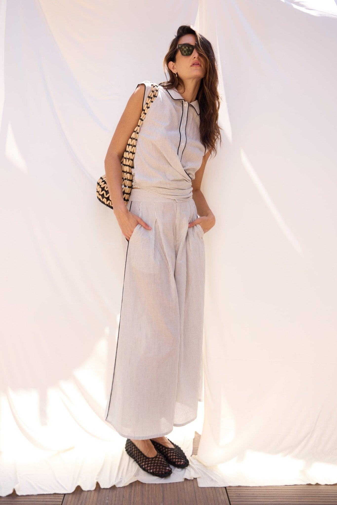 Palazzo Pant - Stripe - Zandra Stone