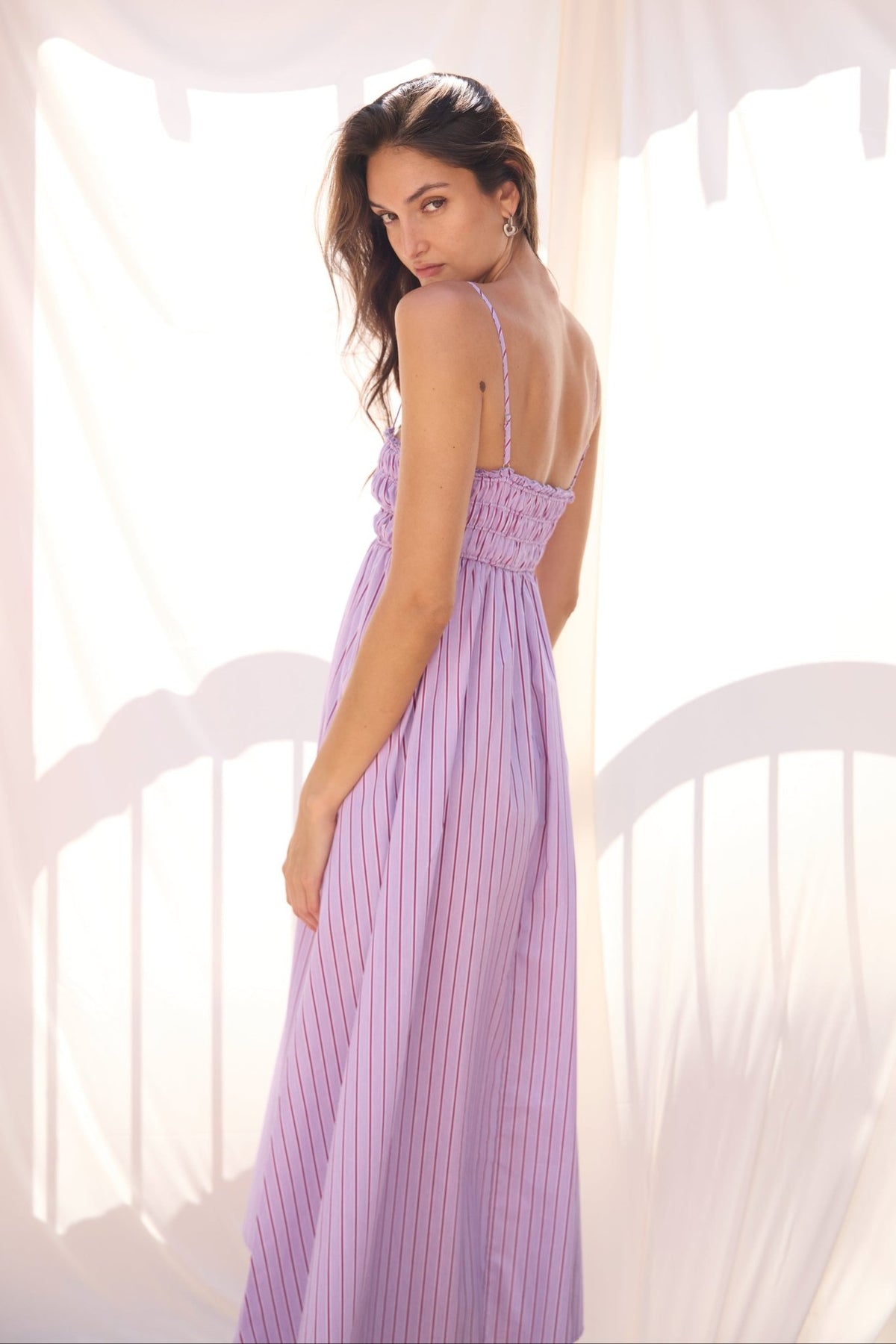 Petra Ruched Maxi Dress - Zandra Stone