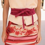 Pink Suede Wrap Belt - Cummerbund - Zandra Stone
