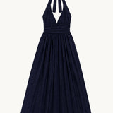 Puna Halter Dress Eyelet - Navy - Zandra Stone