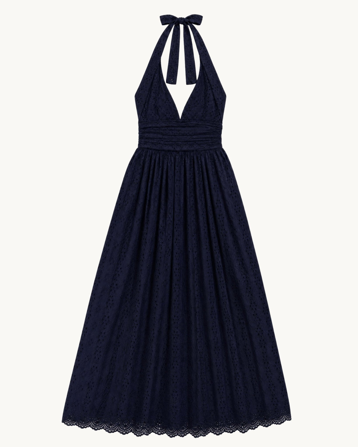 Puna Halter Dress Eyelet - Navy - Zandra Stone