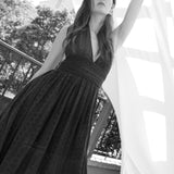 Puna Halter Dress Eyelet - Navy - Zandra Stone
