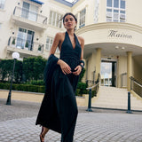 Puna Halter Dress - Midnight - Zandra Stone