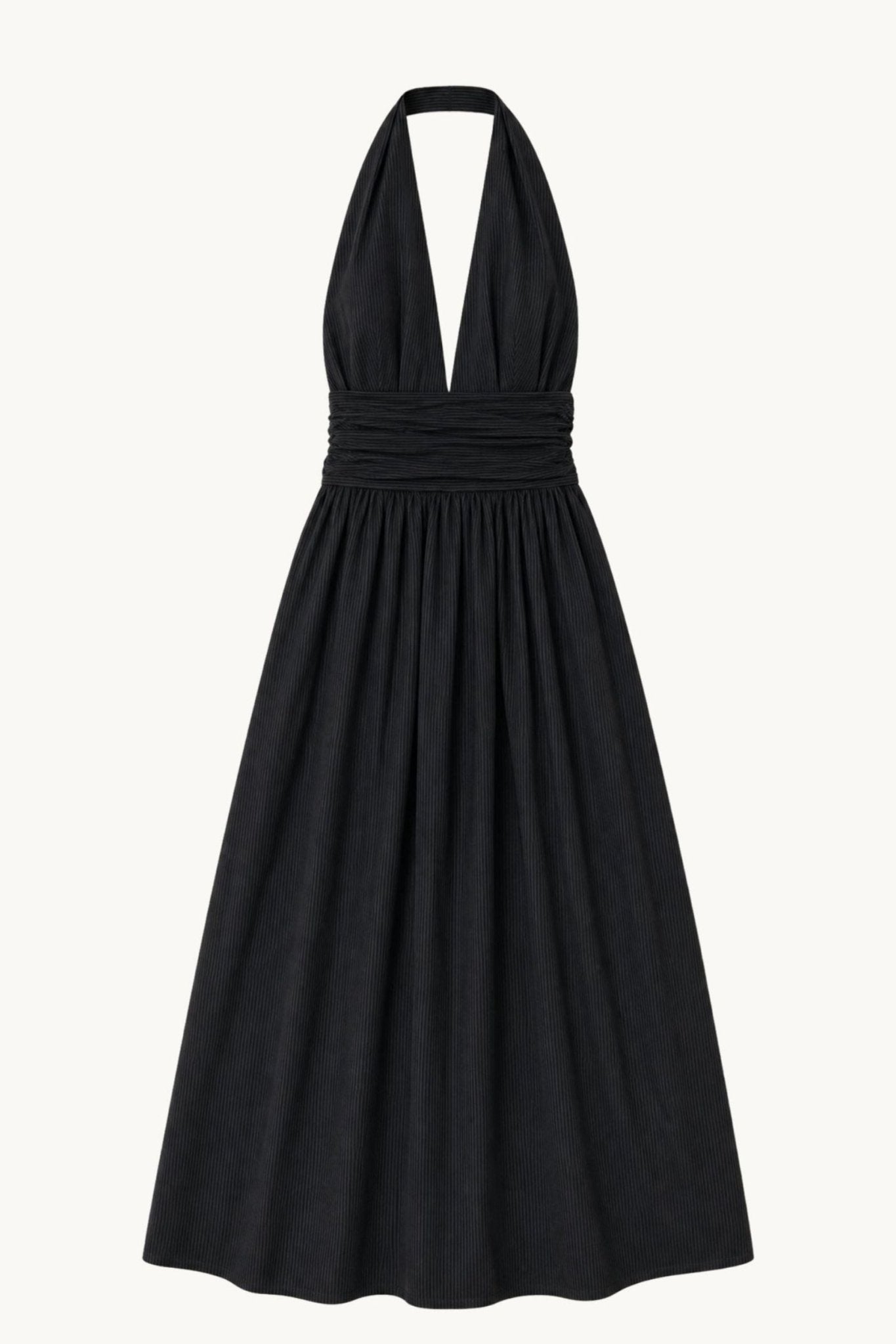 Puna Halter Dress - Midnight Black - Zandra Stone