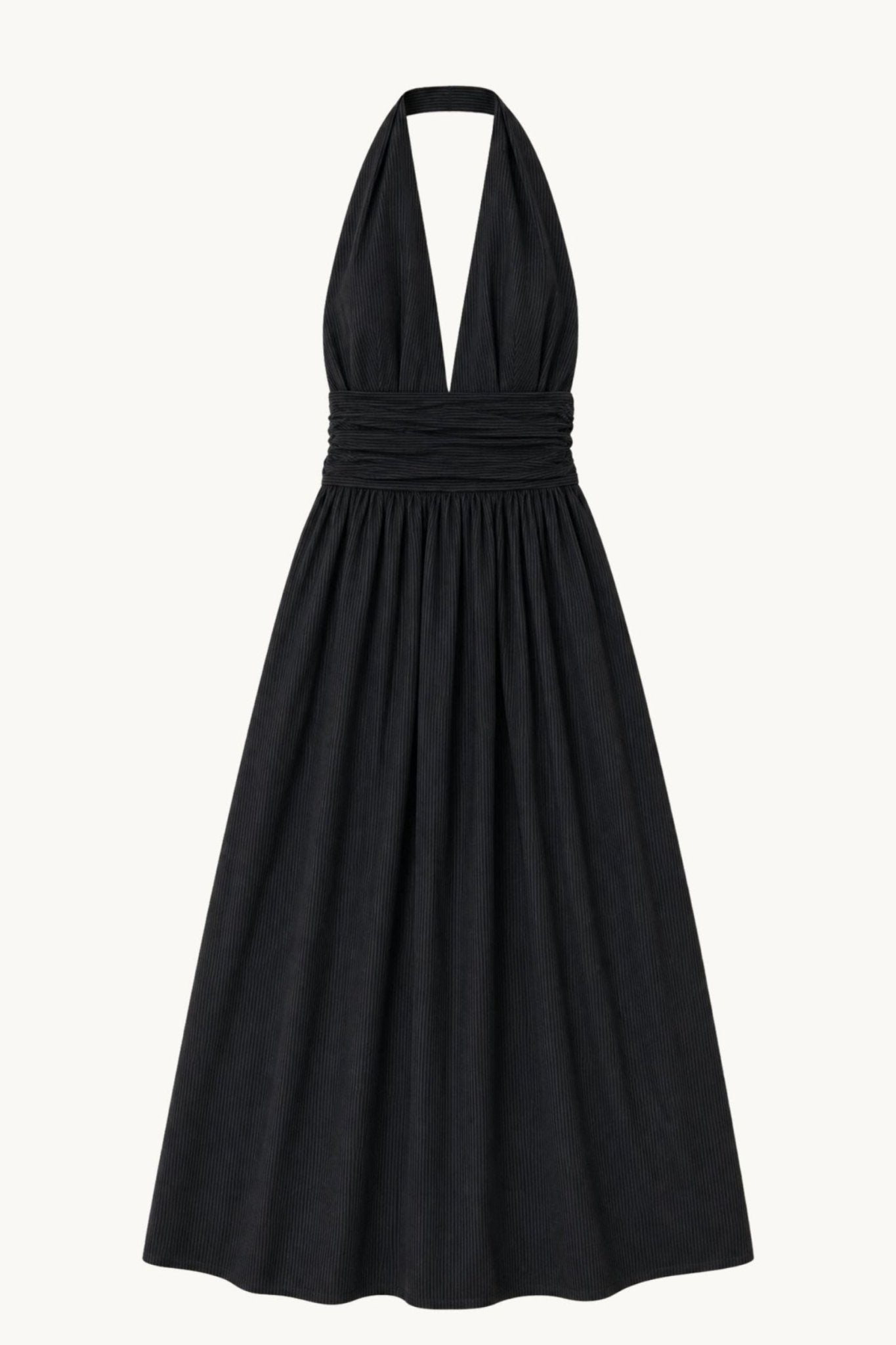 Puna Halter Dress - Midnight Black - Zandra Stone