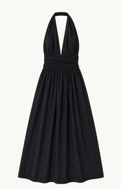 Puna Halter Dress - Midnight Black - Zandra Stone