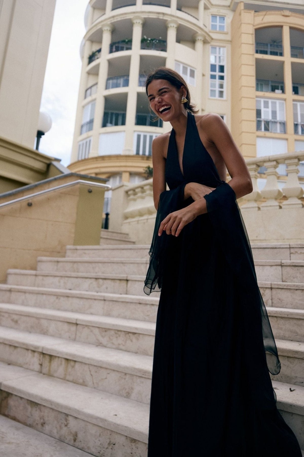 Puna Halter Dress - Midnight Black - Zandra Stone