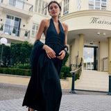 Puna Halter Dress - Midnight Black - Zandra Stone