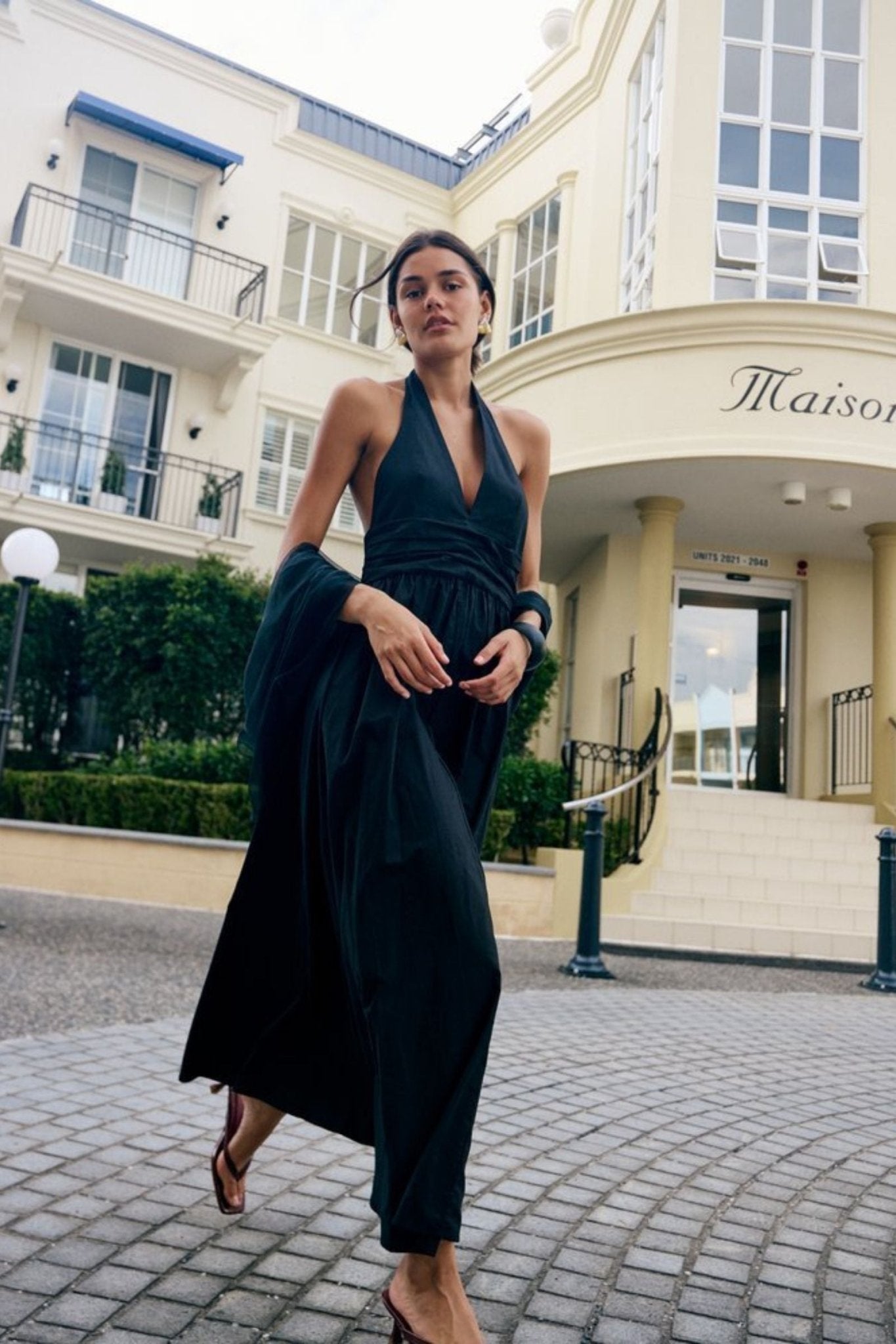 Puna Halter Dress - Midnight Black - Zandra Stone