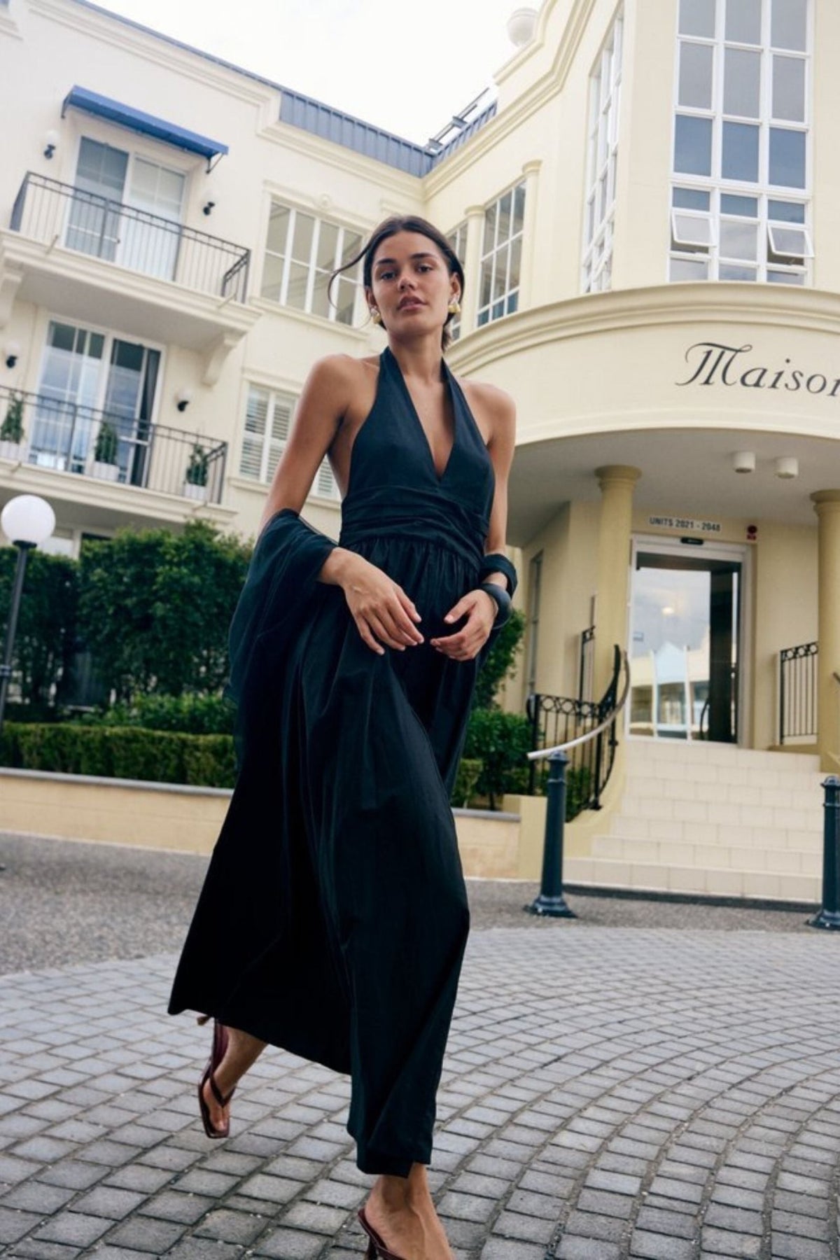 Puna Halter Dress - Midnight Black - Zandra Stone