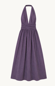 Puna Halter Dress - Purple Stripe - Zandra Stone