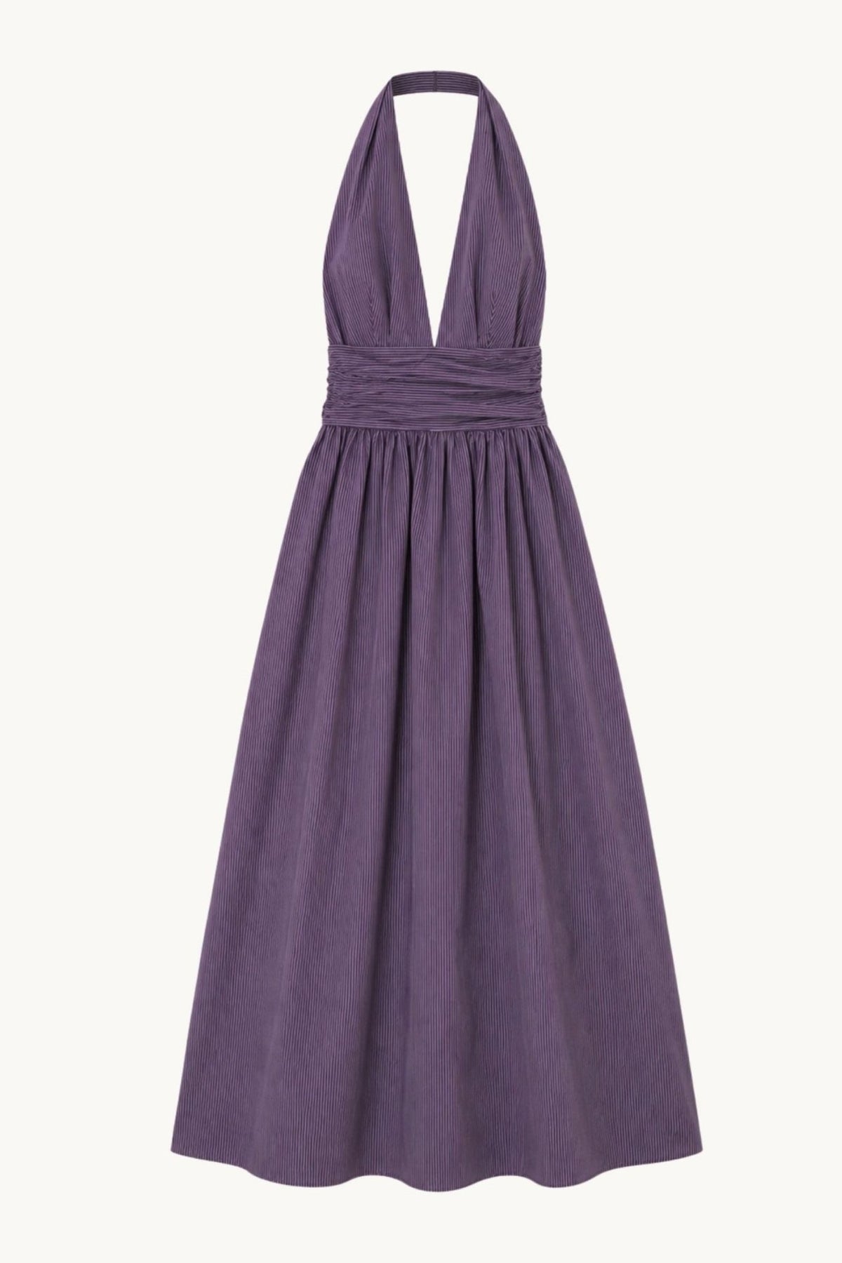 Puna Halter Dress - Purple Stripe - Zandra Stone