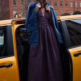 Puna Halter Dress – Purple Stripe - Zandra Stone