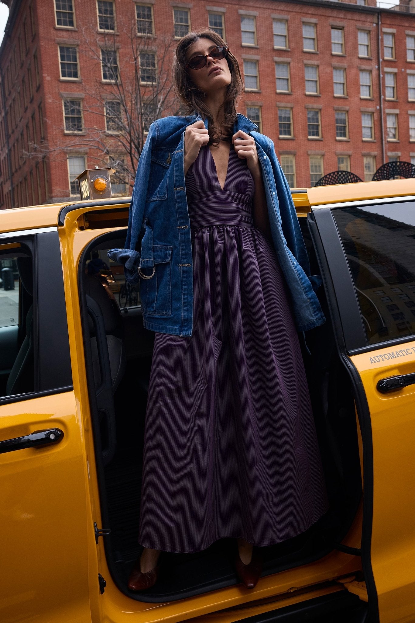 Puna Halter Dress – Purple Stripe - Zandra Stone