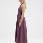 Puna Halter Dress – Purple Stripe - Zandra Stone