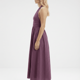 Puna Halter Dress – Purple Stripe - Zandra Stone