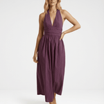 Puna Halter Dress – Purple Stripe - Zandra Stone