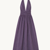 Puna Halter Dress – Purple Stripe - Zandra Stone