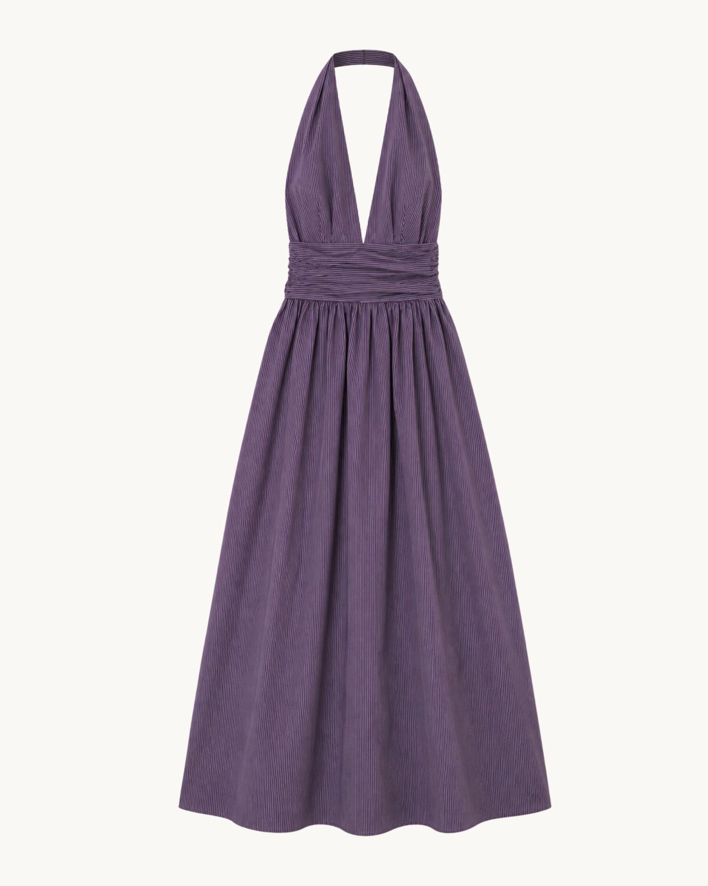 Puna Halter Dress – Purple Stripe - Zandra Stone