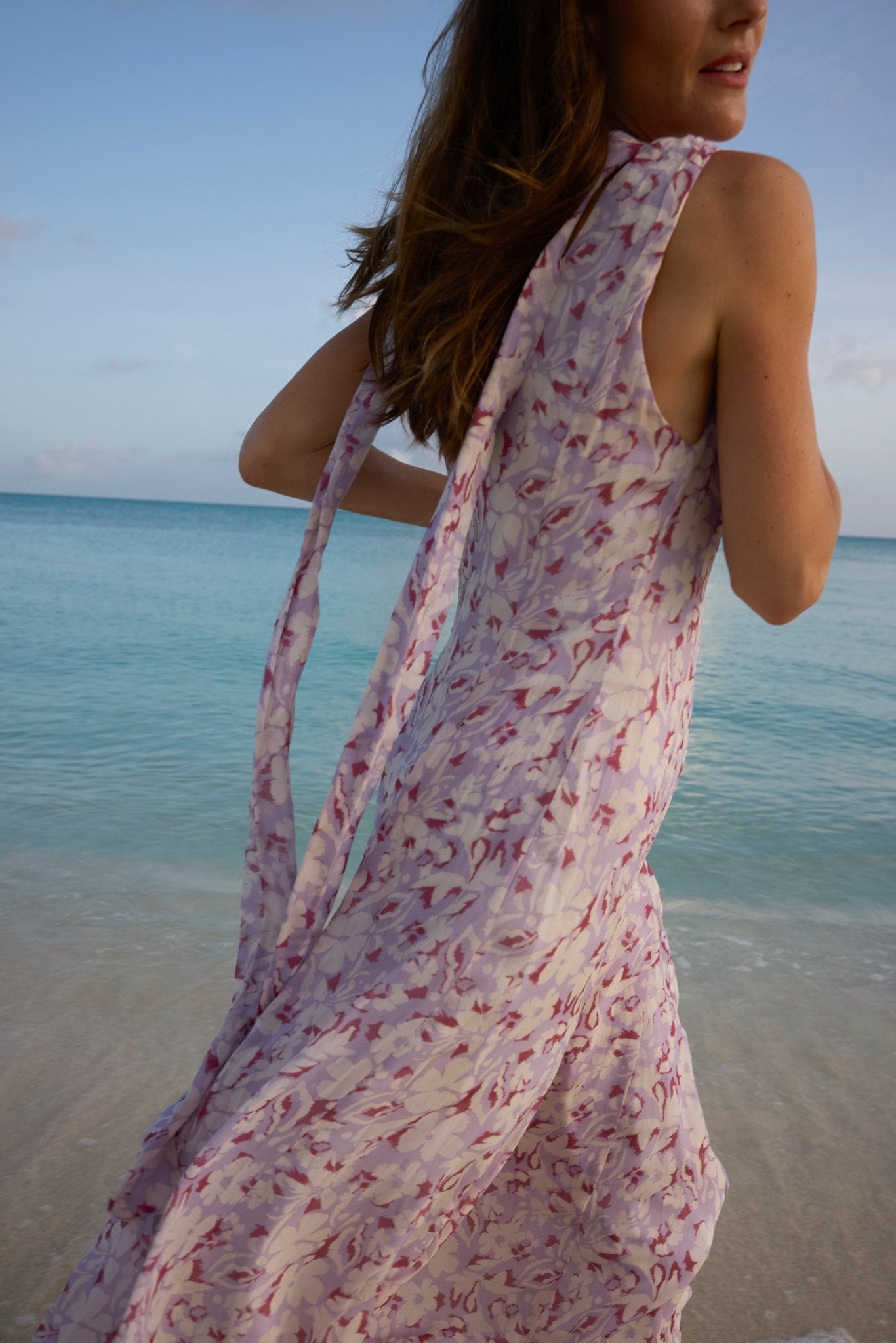 Rivi Neck Scarf Maxi Dress - Zandra Stone