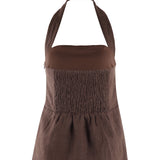 Ryder Chocolate Linen Halter Top - Zandra Stone