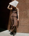 Ryder Chocolate Linen Halter Top