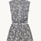 Scallop Shorts - Black/White Gingham - Zandra Stone
