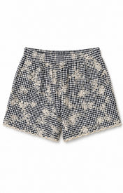 Scallop Shorts - Black/White Gingham - Zandra Stone