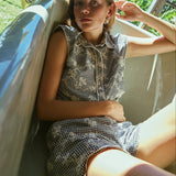 Scallop Shorts - Black/White Gingham - Zandra Stone