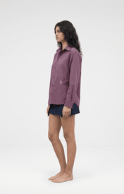 Simi Double Stripe Purple Shirt - Zandra Stone