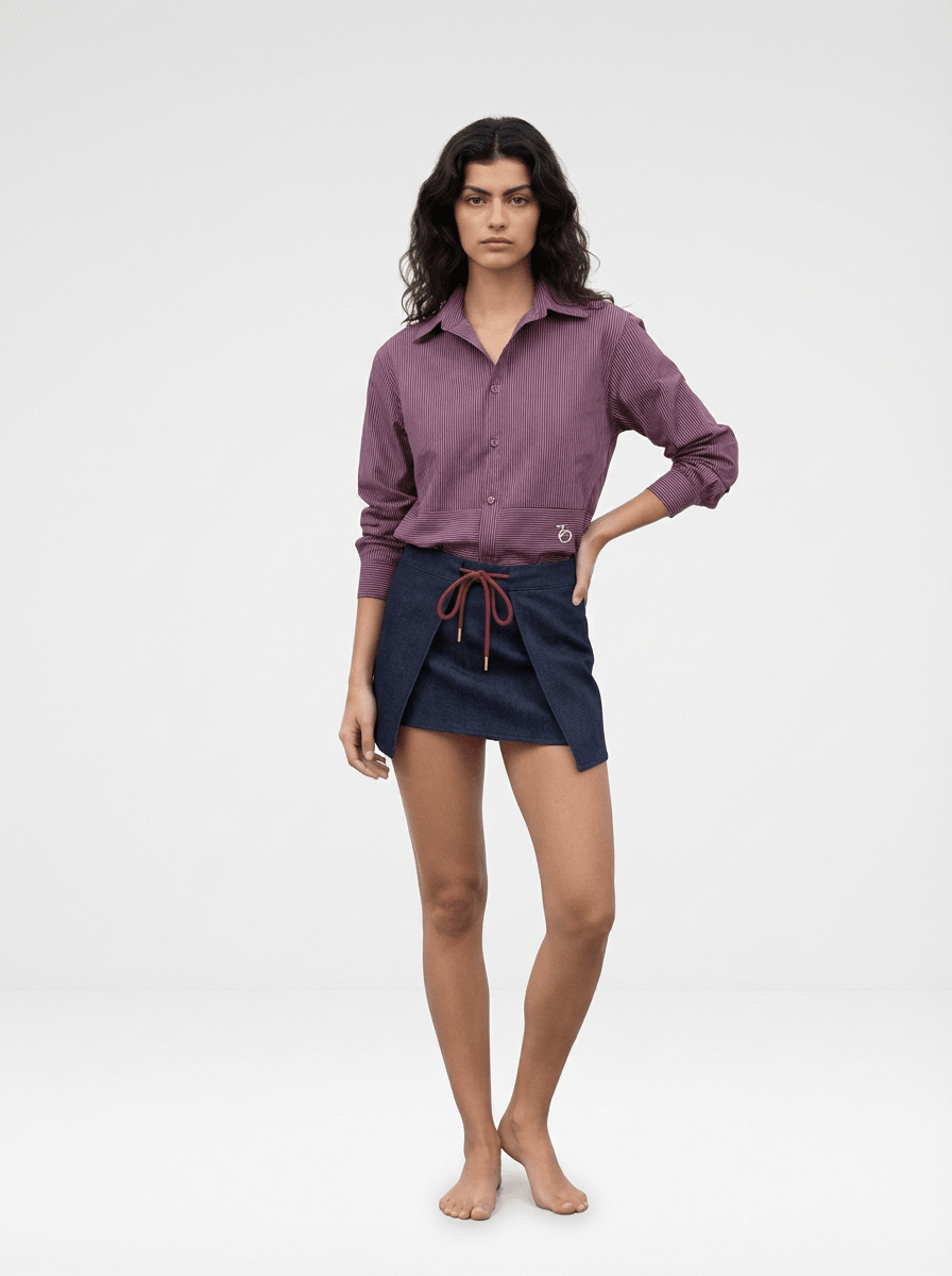Simi Double Stripe Purple Shirt - Zandra Stone