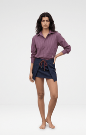 Simi Double Stripe Purple Shirt - Zandra Stone