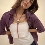 Simi Double Stripe Purple Shirt - Zandra Stone