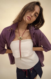 Simi Double Stripe Purple Shirt - Zandra Stone