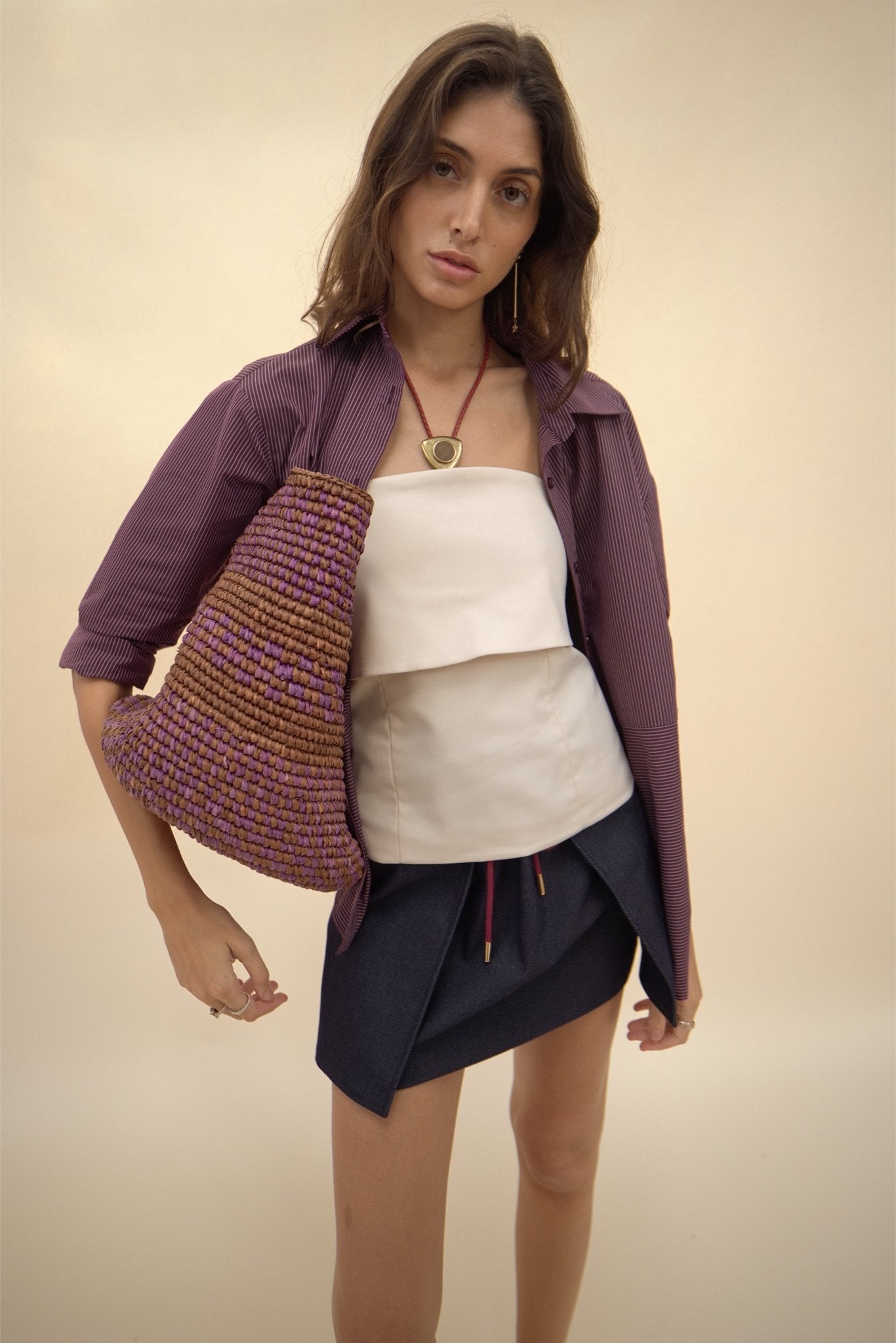 Simi Double Stripe Purple Shirt - Zandra Stone